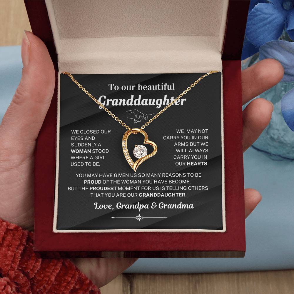 We are proud of you - Necklace For Granddaughter From Grandma & Grandpa