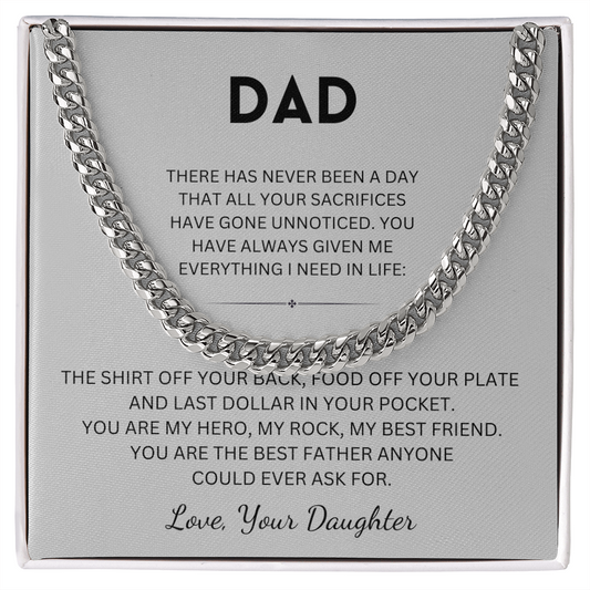 You are the best Father anyone could ever ask for - Cuban chain for Dad