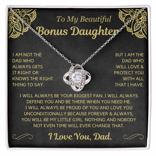 I will love and protect you with all that I have - Necklace For Bonus Daughter