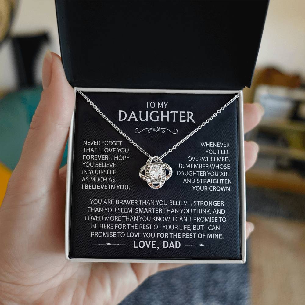 To My Daughter - Never Forget That I Love You Forever Necklace