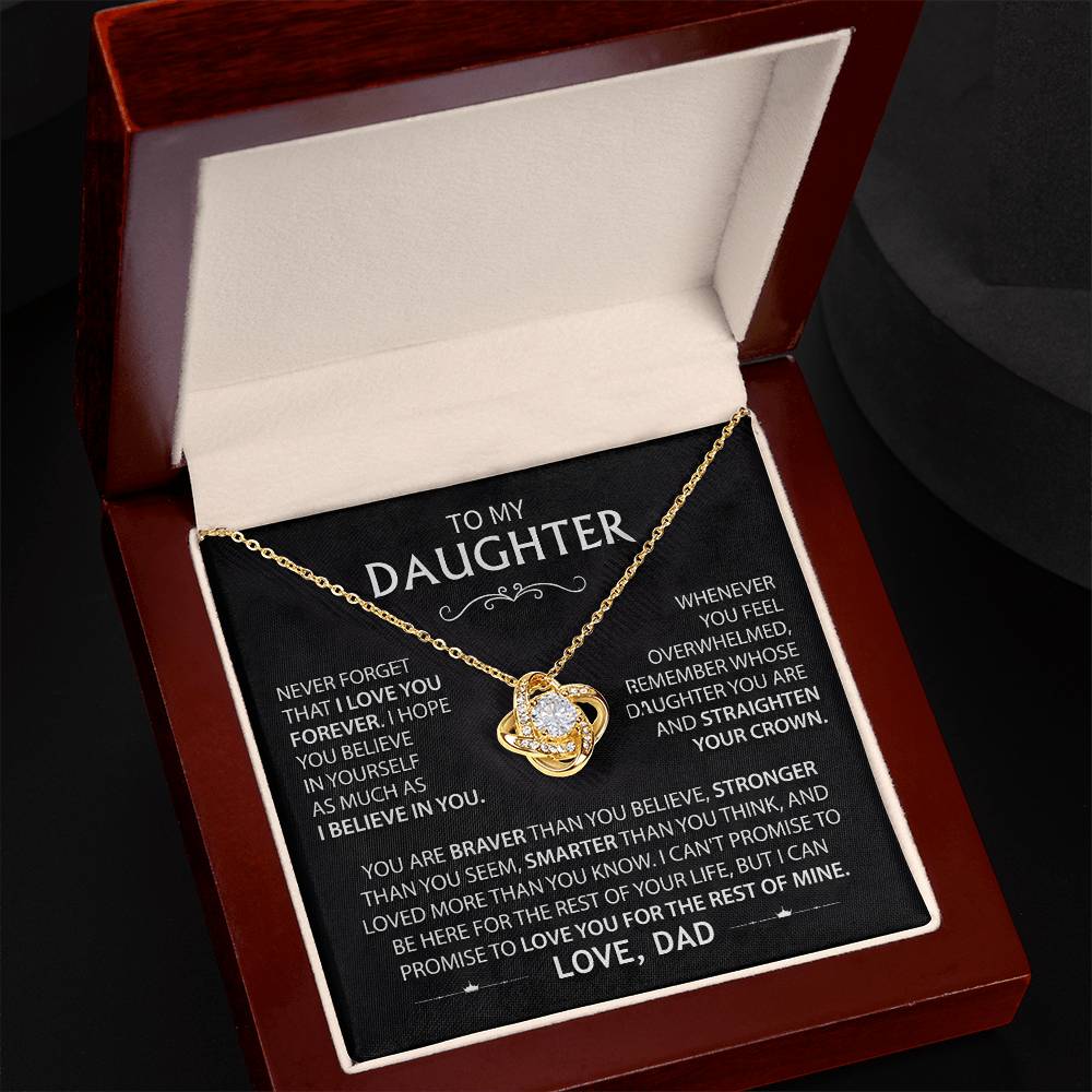 To My Daughter - Never Forget That I Love You Forever Necklace