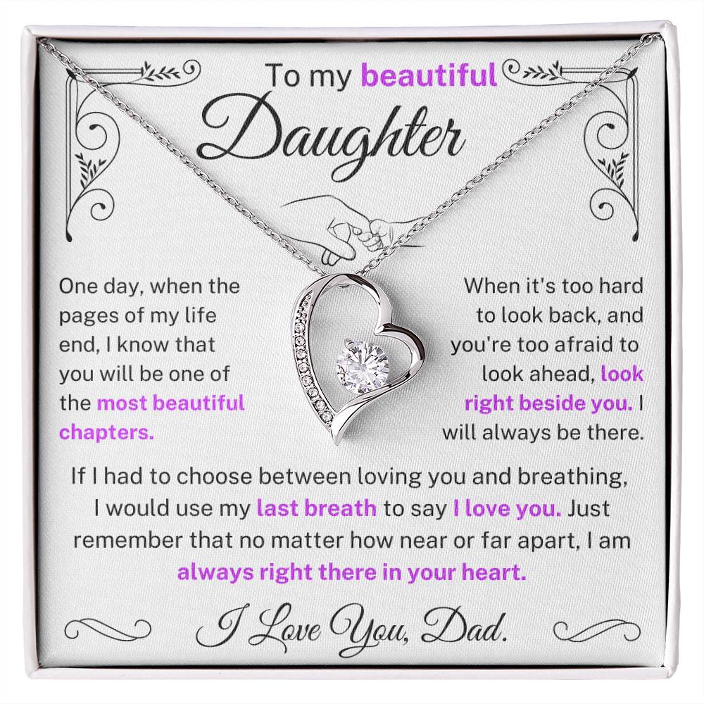 (Almost Sold Out) I would use my last breath to say I Love You - Necklace For Daughter