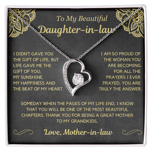 (Almost Sold Out) Life gave me the gift of you - Necklace for Daughter-in-law
