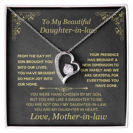 (Almost Sold Out) You Are My Daughter-in-Heart  Necklace For Daughter-in-Law.