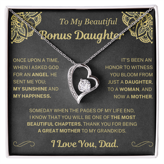When I asked for an angel, he sent me you - Necklace For Bonus Daughter