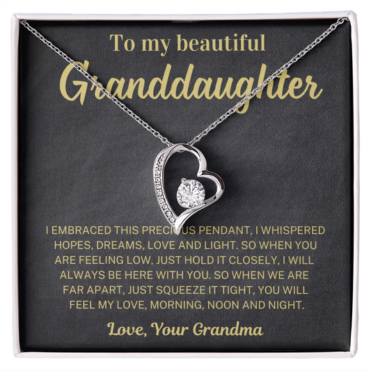 When you are feeling low, just hold it closely -  Necklace For Granddaughter