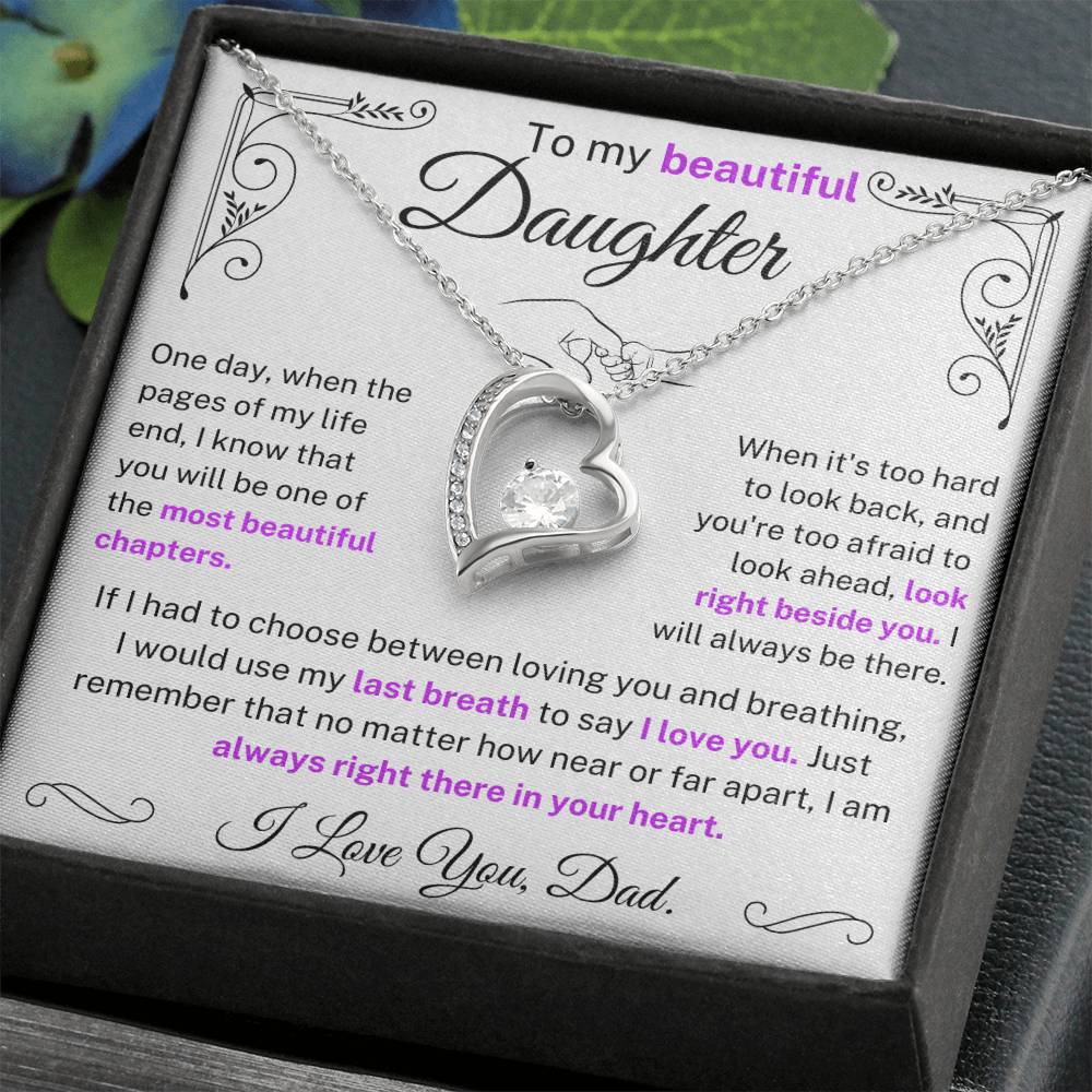 (Almost Sold Out) I would use my last breath to say I Love You - Necklace For Daughter