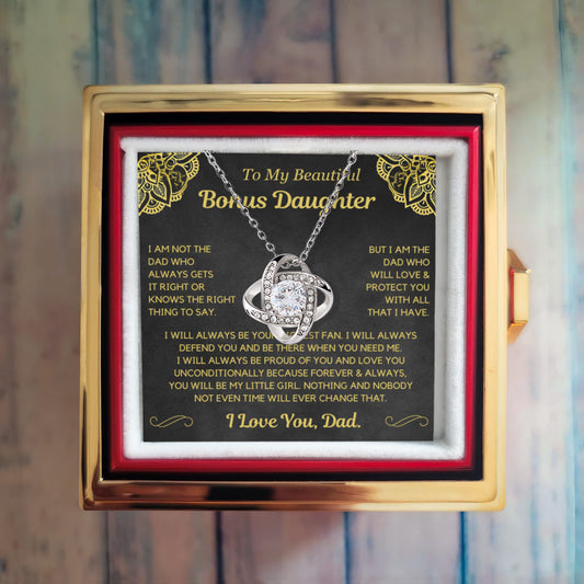 I will love and protect you with all that I have - Necklace For Bonus Daughter