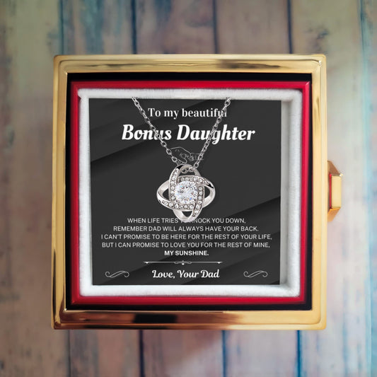 Remember Dad will always have your back - Necklace For Bonus Daughter