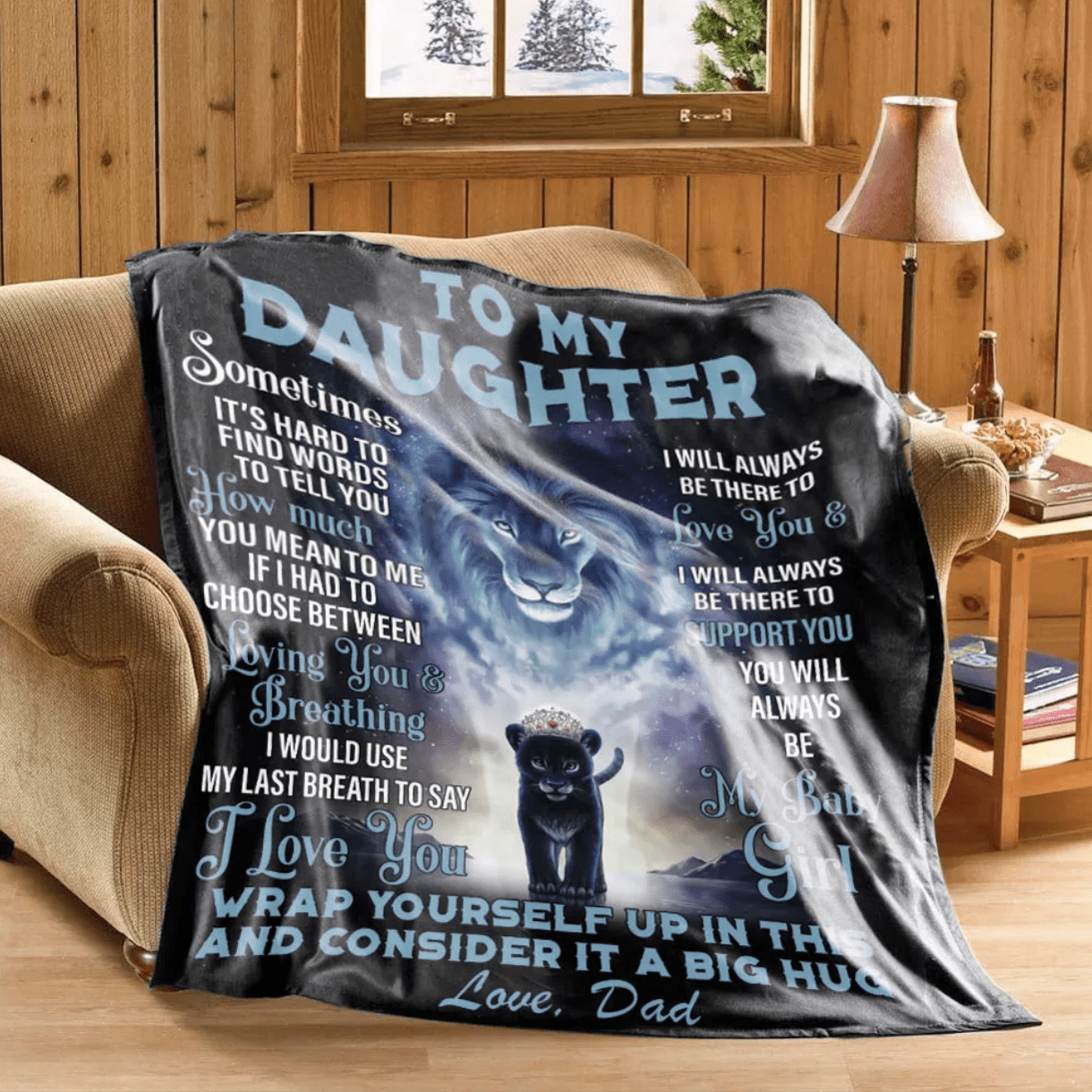 Lion Dad | To My Daughter Blanket