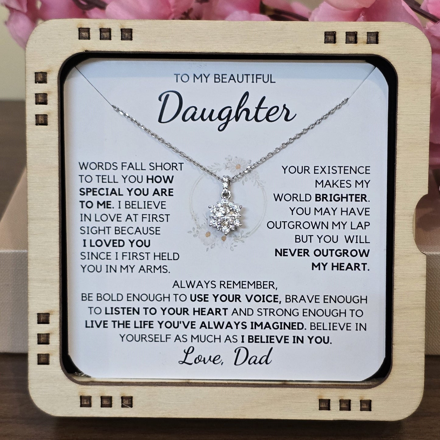 You will never outgrow my heart - Necklace For Daughter