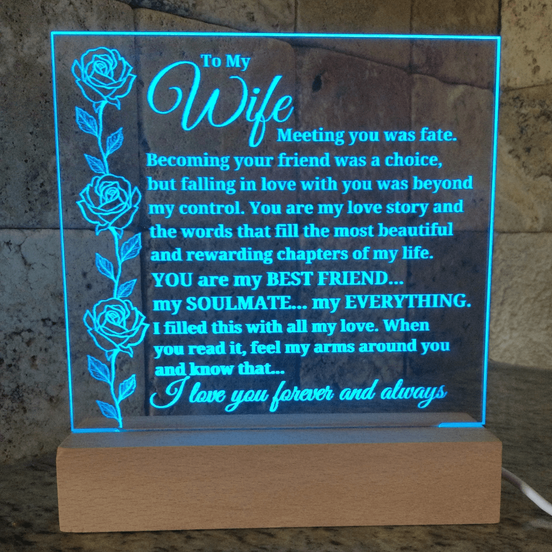 To My Wife "Meeting you was fate..." Acrylic Plaque