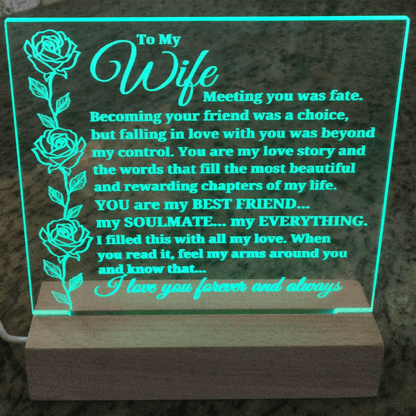 To My Wife "Meeting you was fate..." Acrylic Plaque