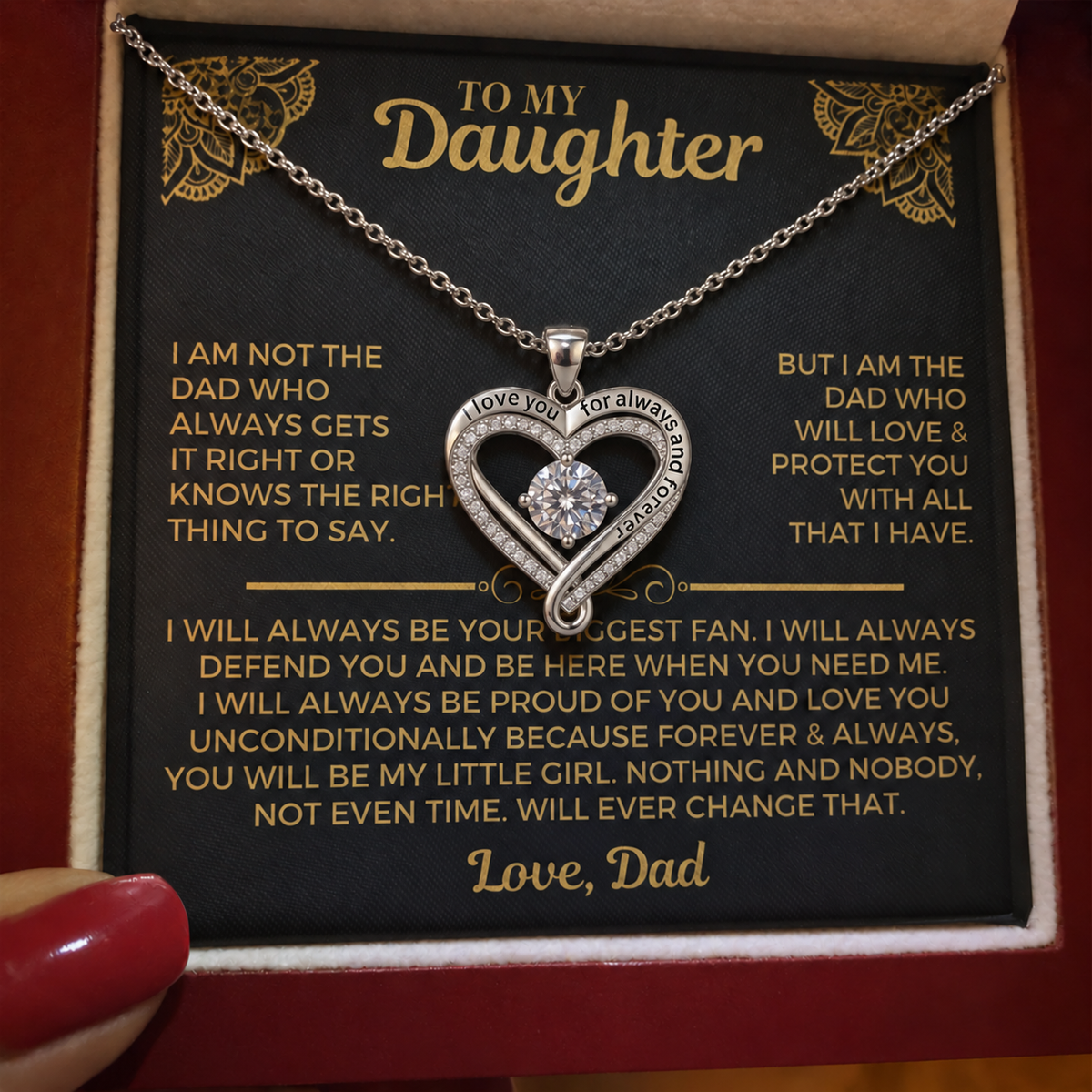 You will always be my little girl - Necklace of Love For Daughter