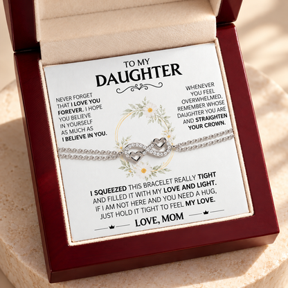 Hold this close to feel my love - Mom & Daughter Eternal Bond Bracelet