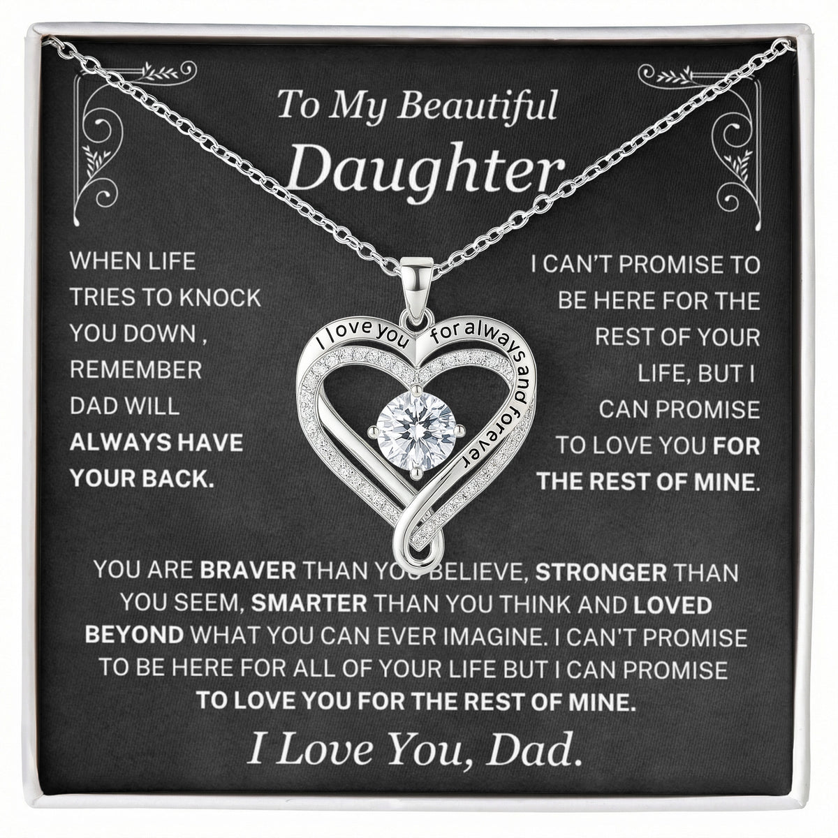 You will always be my little girl - Necklace for Daughter from Dad