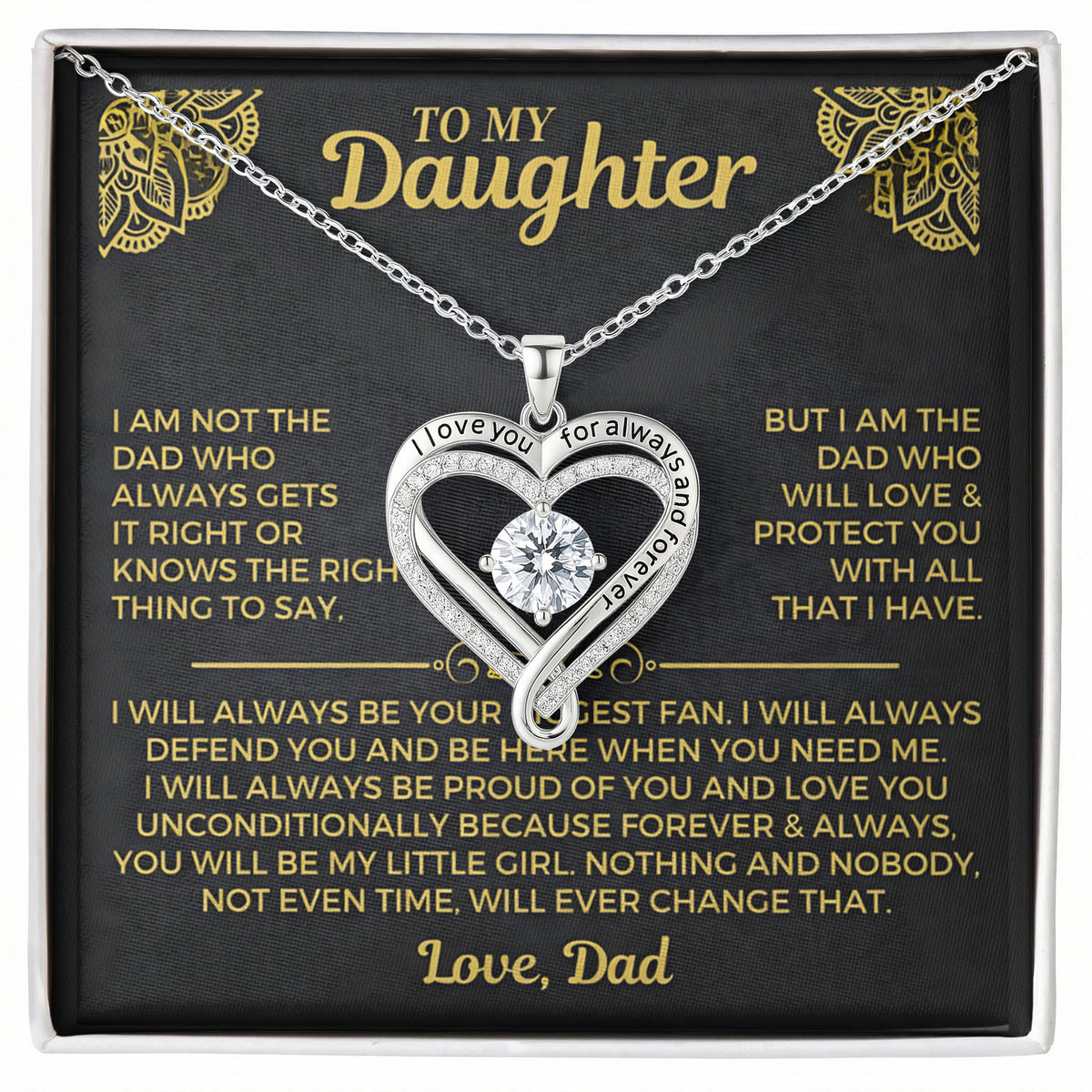 You will always be my little girl - Necklace of Love For Daughter