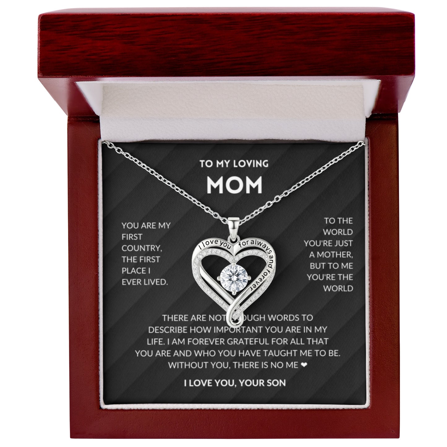 I'm Forever Grateful - Necklace For Mom From Son