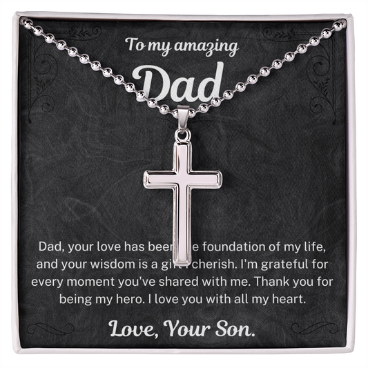 Thank you for being my hero - Cross Necklace For Dad