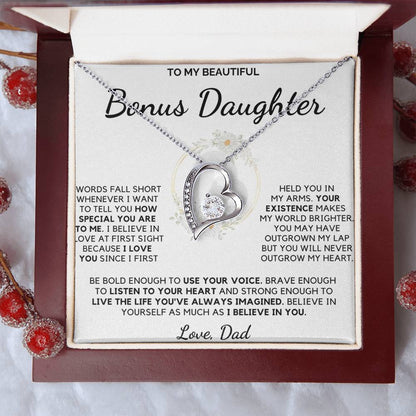 Always Keep Me In Your Heart - Necklace For Bonus Daughter