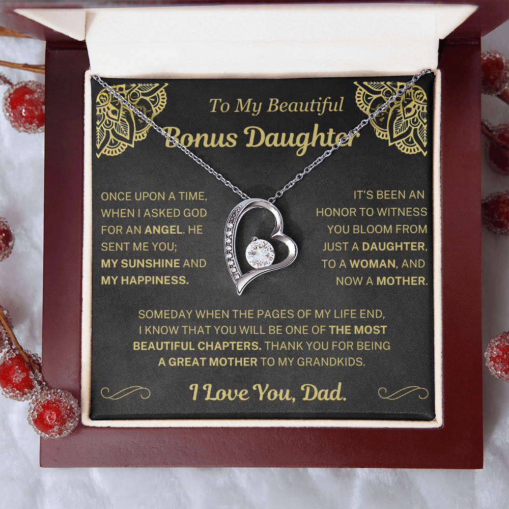 When I asked for an angel, he sent me you - Necklace For Bonus Daughter