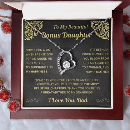When I asked for an angel, he sent me you - Necklace For Bonus Daughter