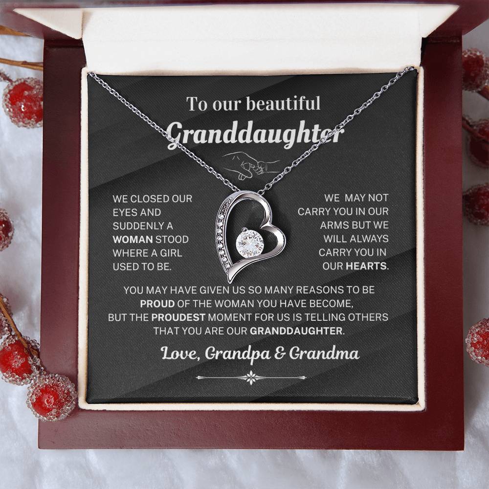 We are proud of you - Necklace For Granddaughter From Grandma & Grandpa