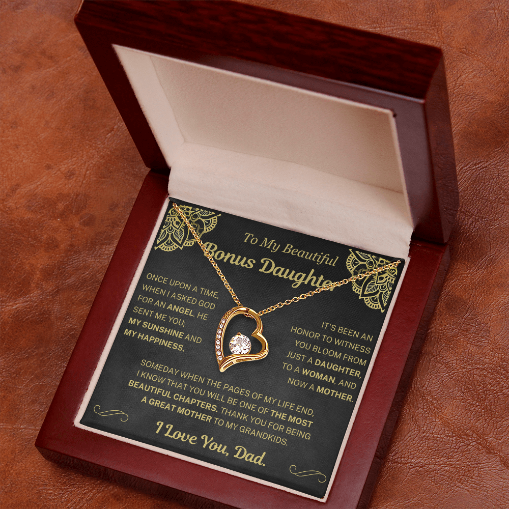 When I asked for an angel, he sent me you - Necklace For Bonus Daughter