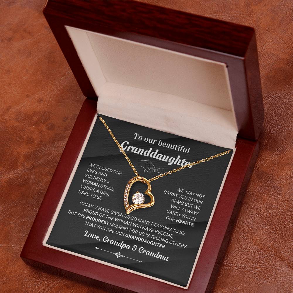We are proud of you - Necklace For Granddaughter From Grandma & Grandpa
