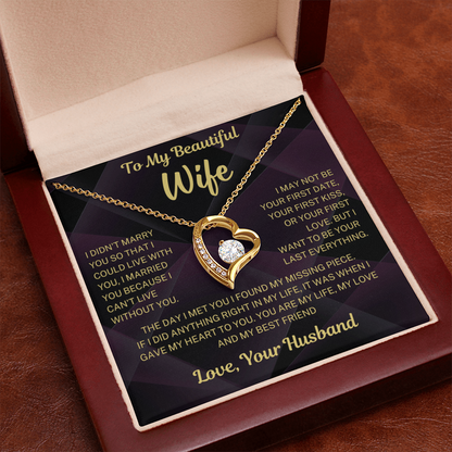 I can't live without you - Forever Love Necklace For Wife