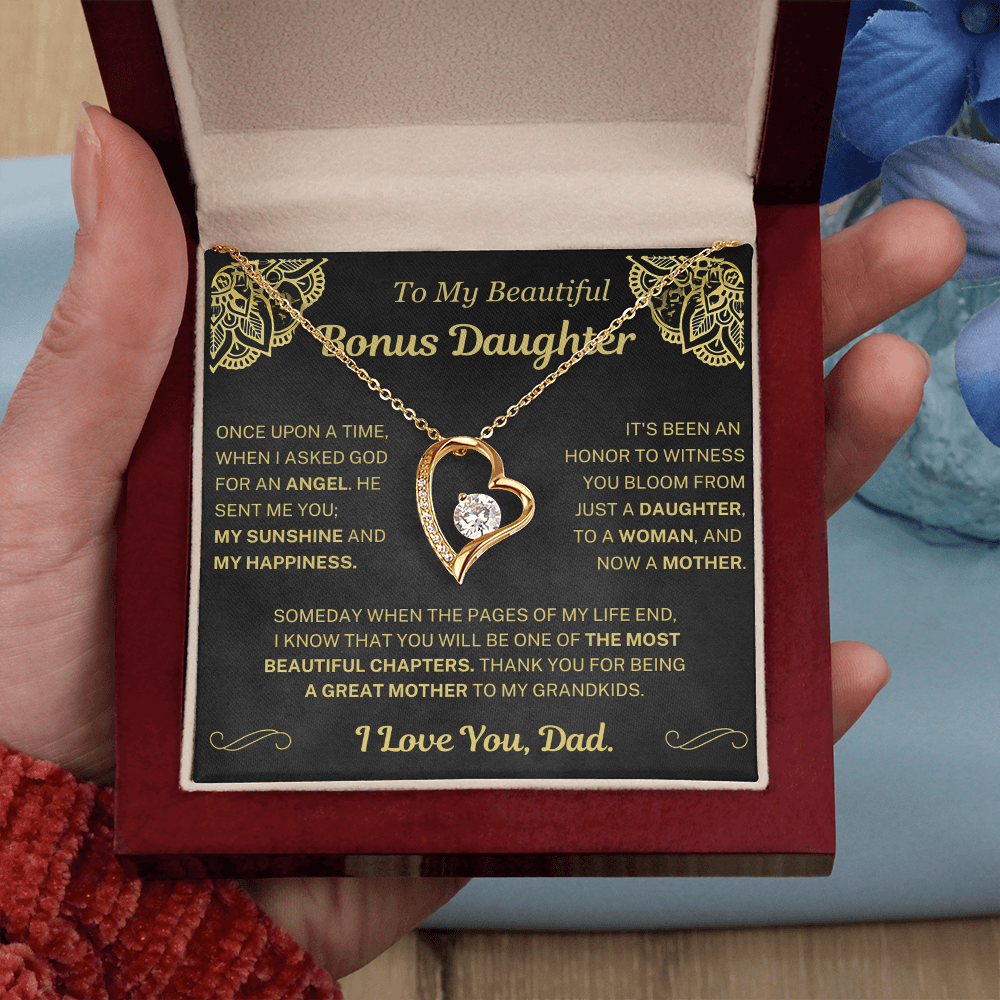 When I asked for an angel, he sent me you - Necklace For Bonus Daughter