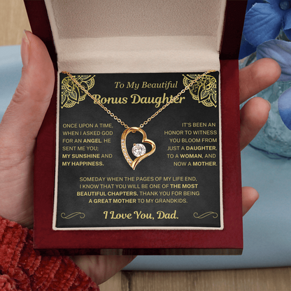 When I asked for an angel, he sent me you - Necklace For Bonus Daughter