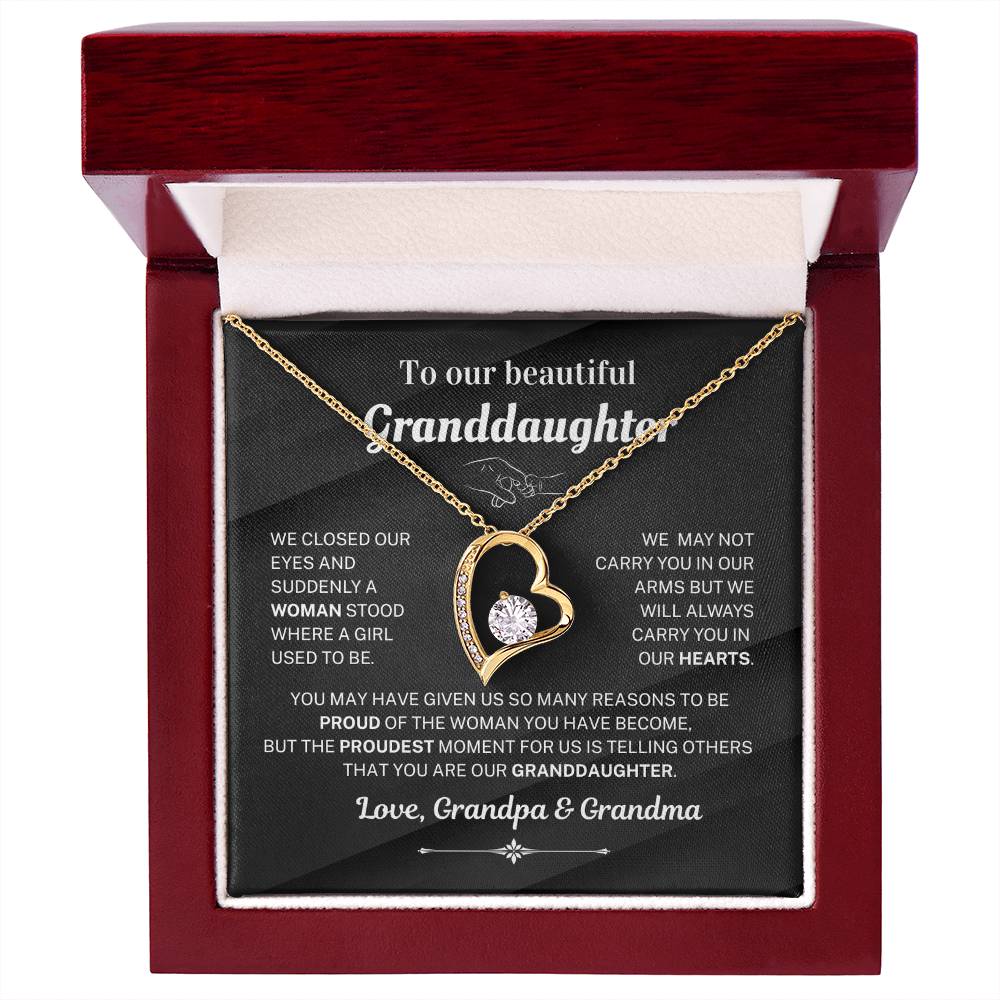 We are proud of you - Necklace For Granddaughter From Grandma & Grandpa