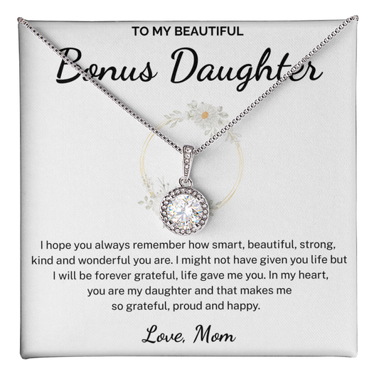 Life gave me the gift of you - Necklace For Bonus Daughter