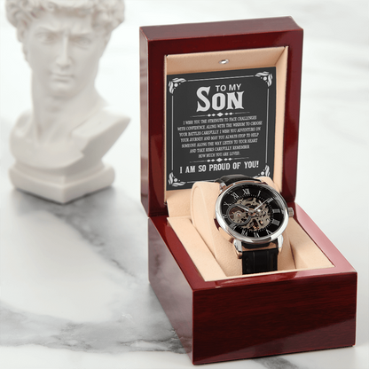 Remember how much you are loved - Openwork watch for son