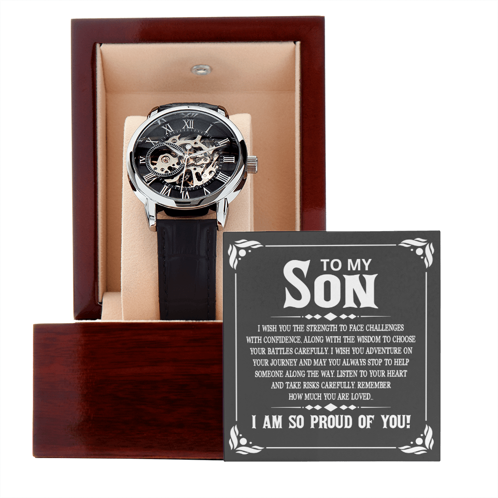 Remember how much you are loved - Openwork watch for son
