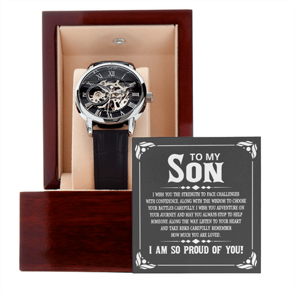Remember how much you are loved - Openwork watch for son
