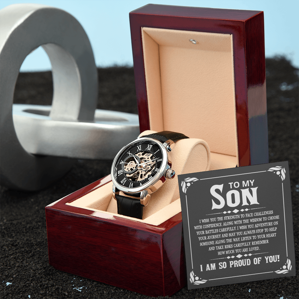 Remember how much you are loved - Openwork watch for son