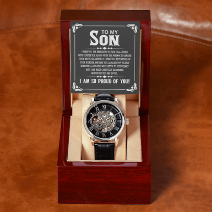Remember how much you are loved - Openwork watch for son