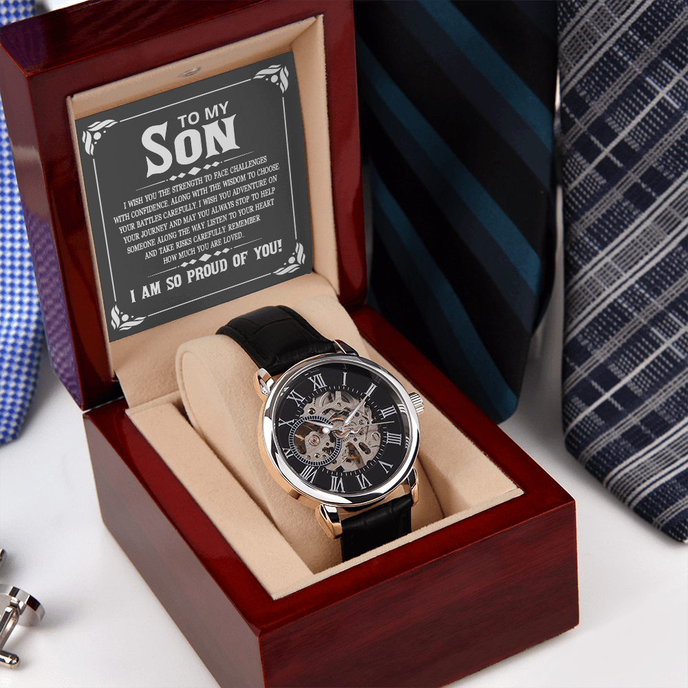 Remember how much you are loved - Openwork watch for son