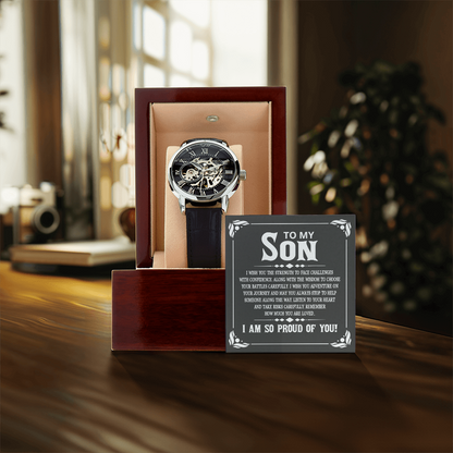 Remember how much you are loved - Openwork watch for son