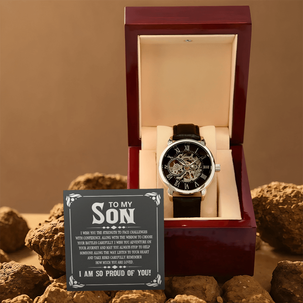 Remember how much you are loved - Openwork watch for son
