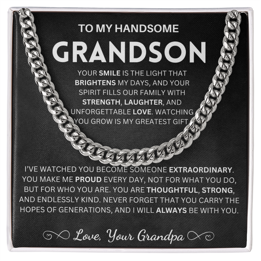 I will always be with you - Cuban Chain For Grandson