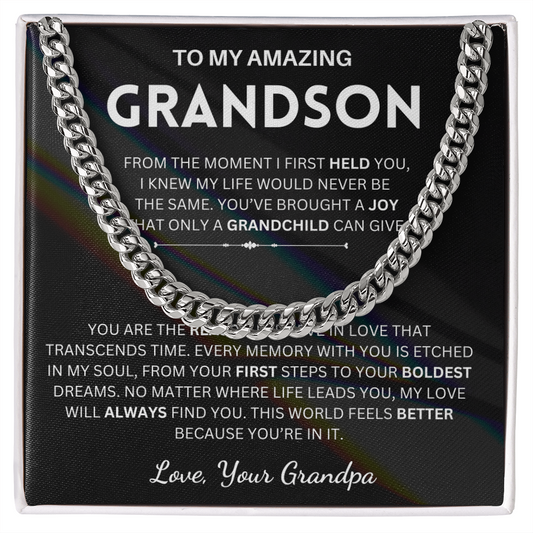 My love will always find you - Cuban Chain For Grandson