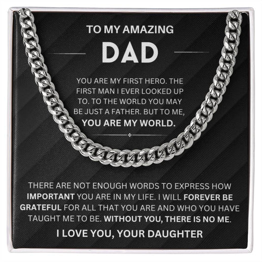 (Almost Sold Out) I'm Forever Grateful - Cuban Chain For Dad