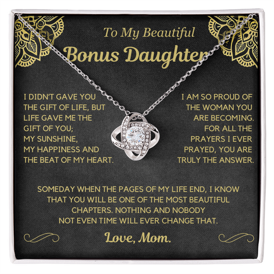 Life gave me gift of you - Necklace For Bonus Daughter