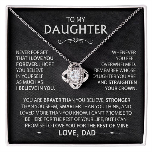 To My Daughter - Never Forget That I Love You Forever Necklace
