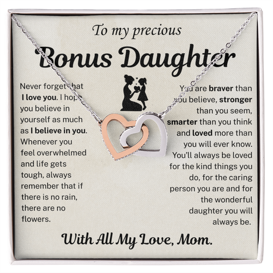 Never forget I love you - Necklace For Bonus Daughter