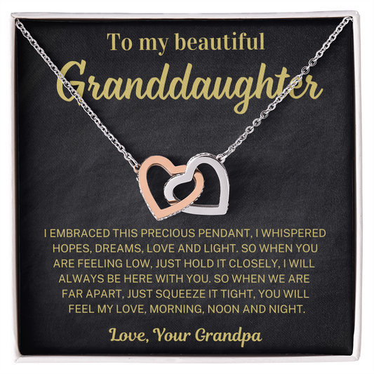 When you are feeling low, just hold it closely - Necklace For Granddaughter