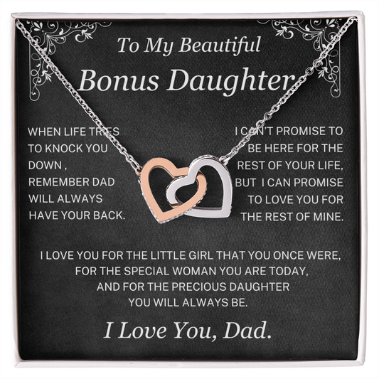 Remember Dad will always have you back - Necklace For Bonus Daughter